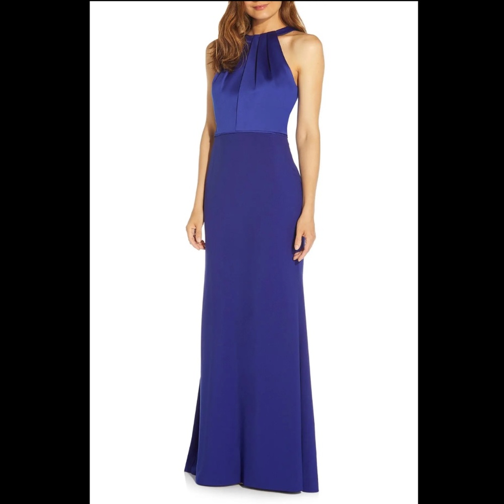 ADRIANNA PAPELL: Halter Trumpet Evening Dress (NWT) - Picture 2 of 8
